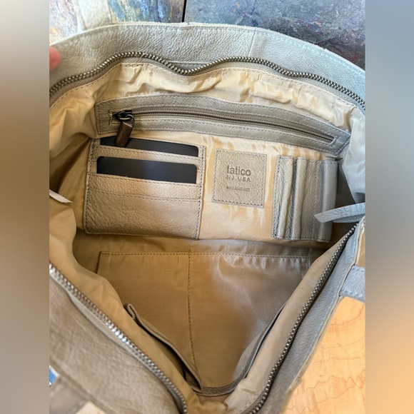 NWOT Latico Rudi Tote, pistachio color is darker, see pic 3 for real color - Picture 8 of 12